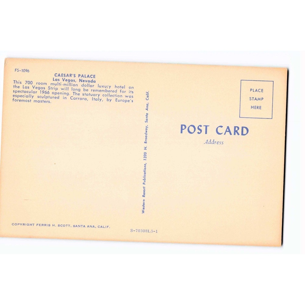 Vintage Caesars Palace Las Vegas Nevada Postcard Multi View 1966 Opening VG+ - Picture 2 of 2